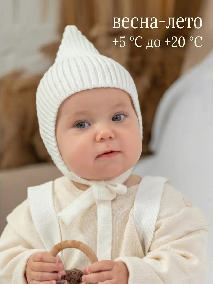 Шапочка чепчик для новорожденного теплый