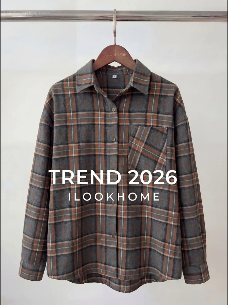 Рубашка в клетку оверсайз новогодняя теплая больших размеров