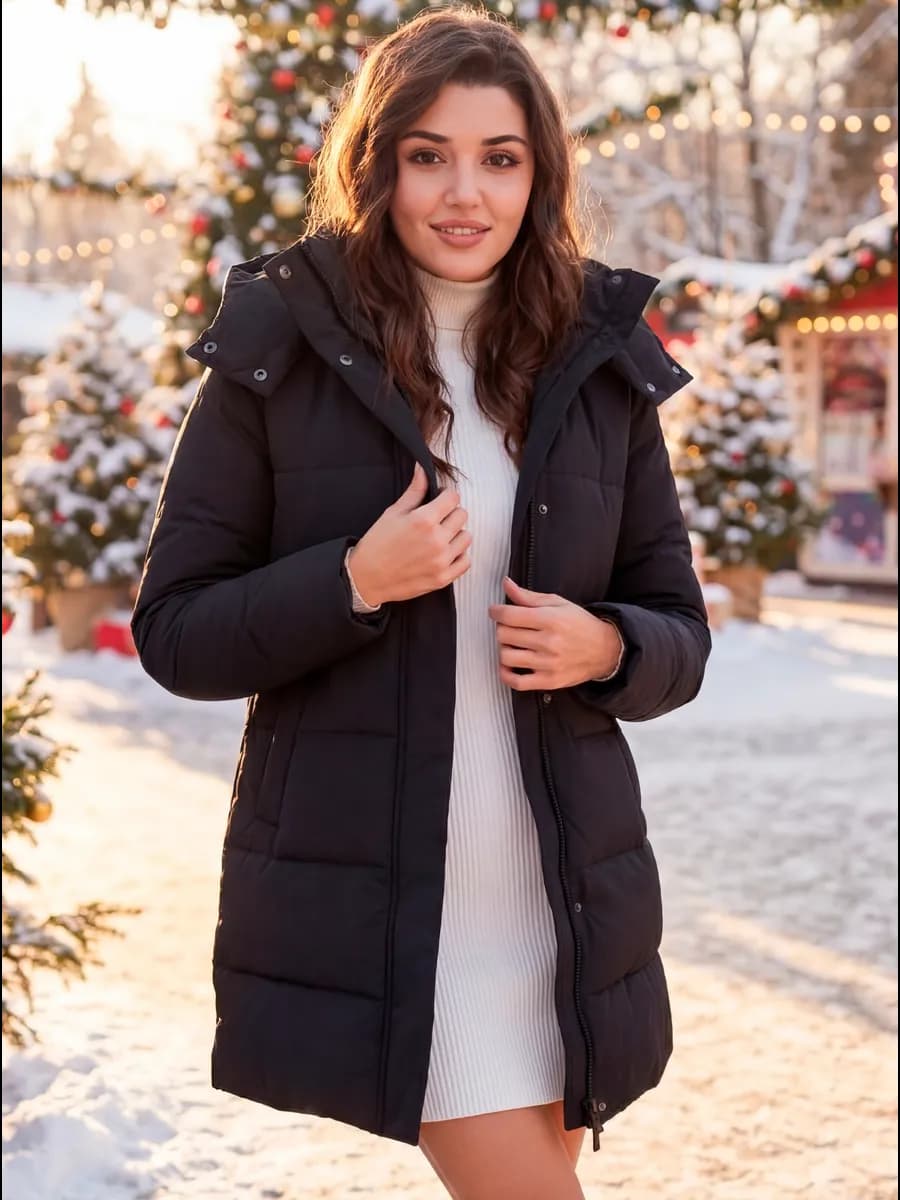 Пуховик женский зимний с капюшоном