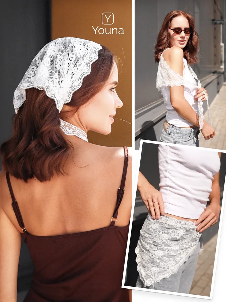 Платок на пояс кружевной косынка бандана