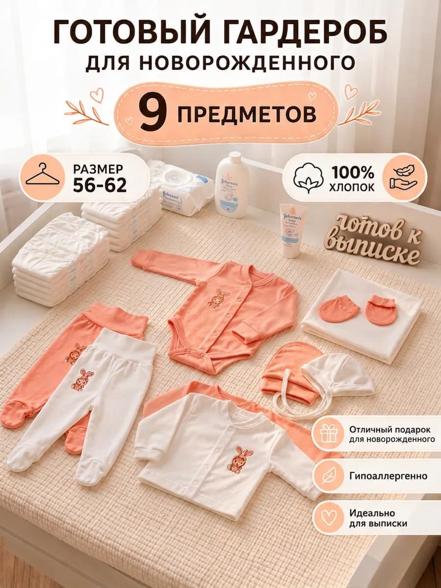 Комплект нательный для новорожденного