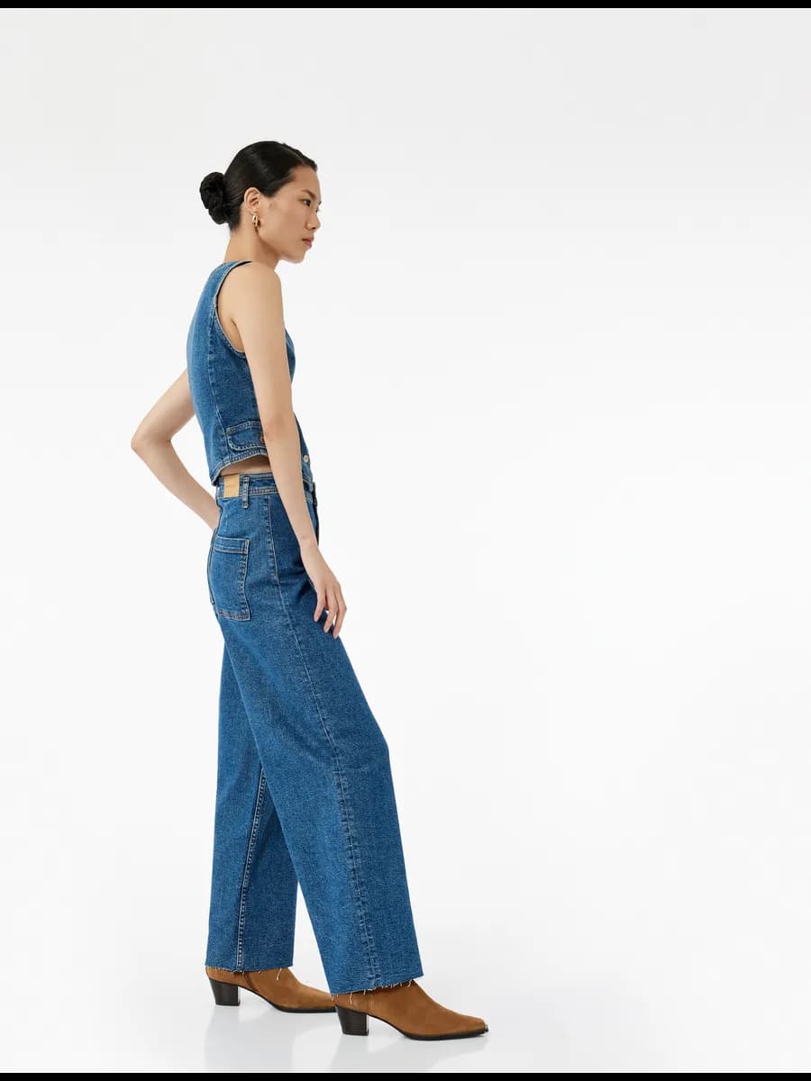 Джинсы женские широкие