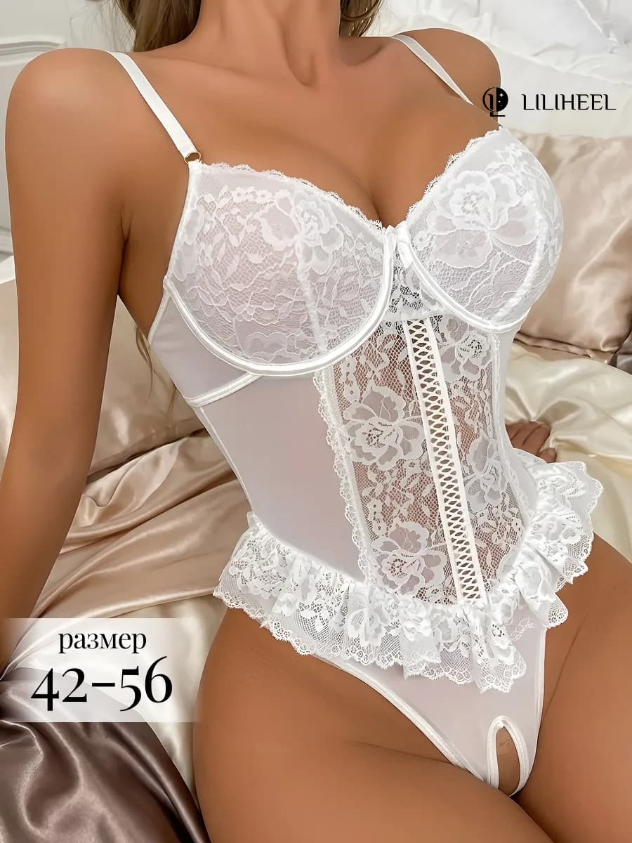 Кружевное белье боди комплект