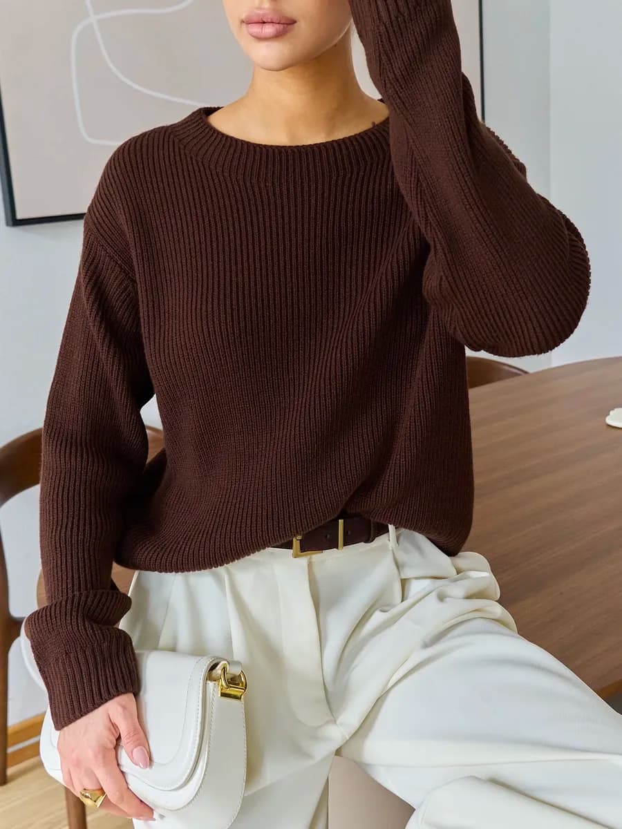 джемпер вязаный укороченный оверсайз