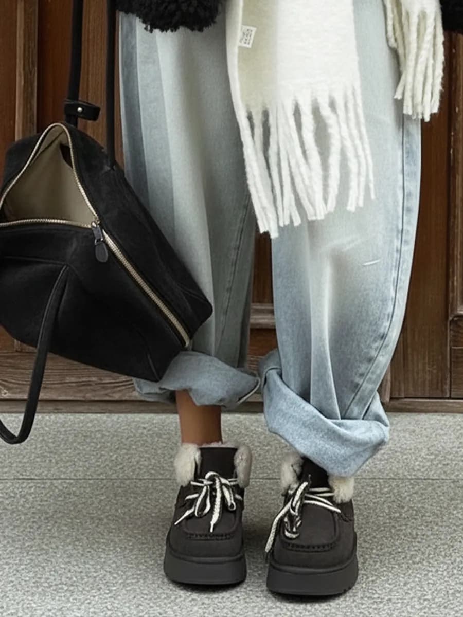 Угги зимние высокие на платформе