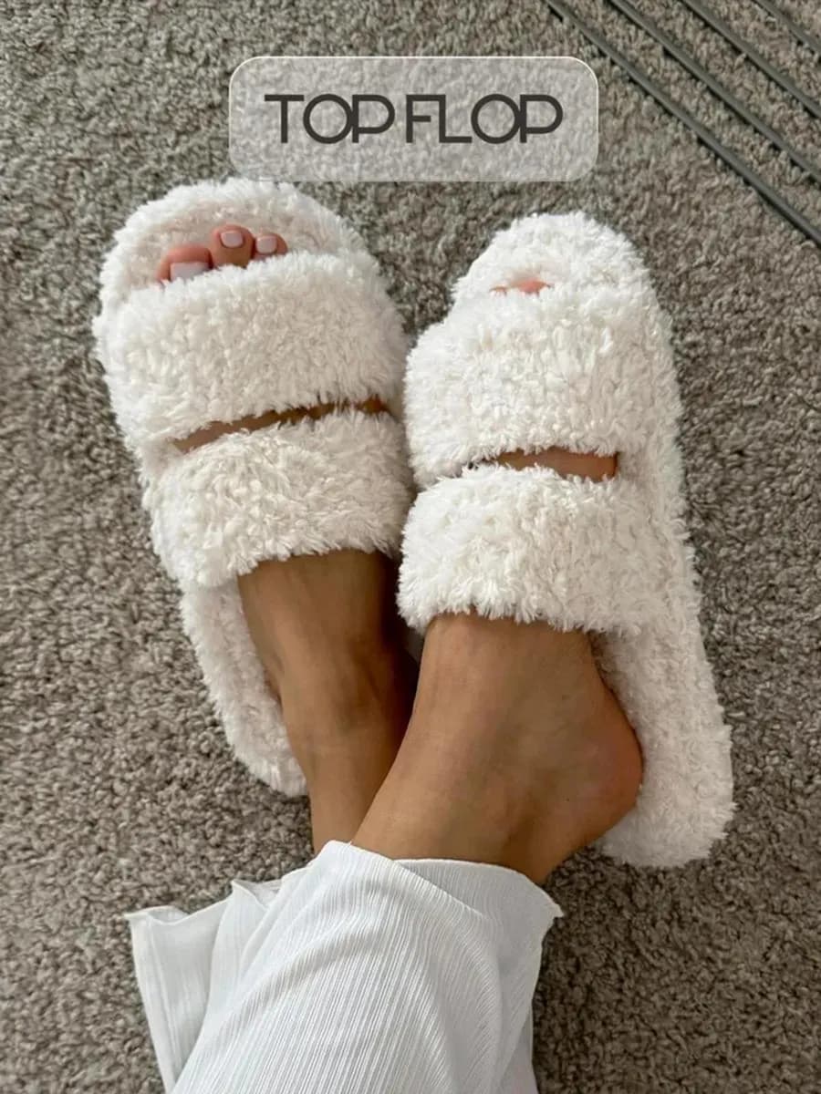 Тапочки домашние меховые открытые