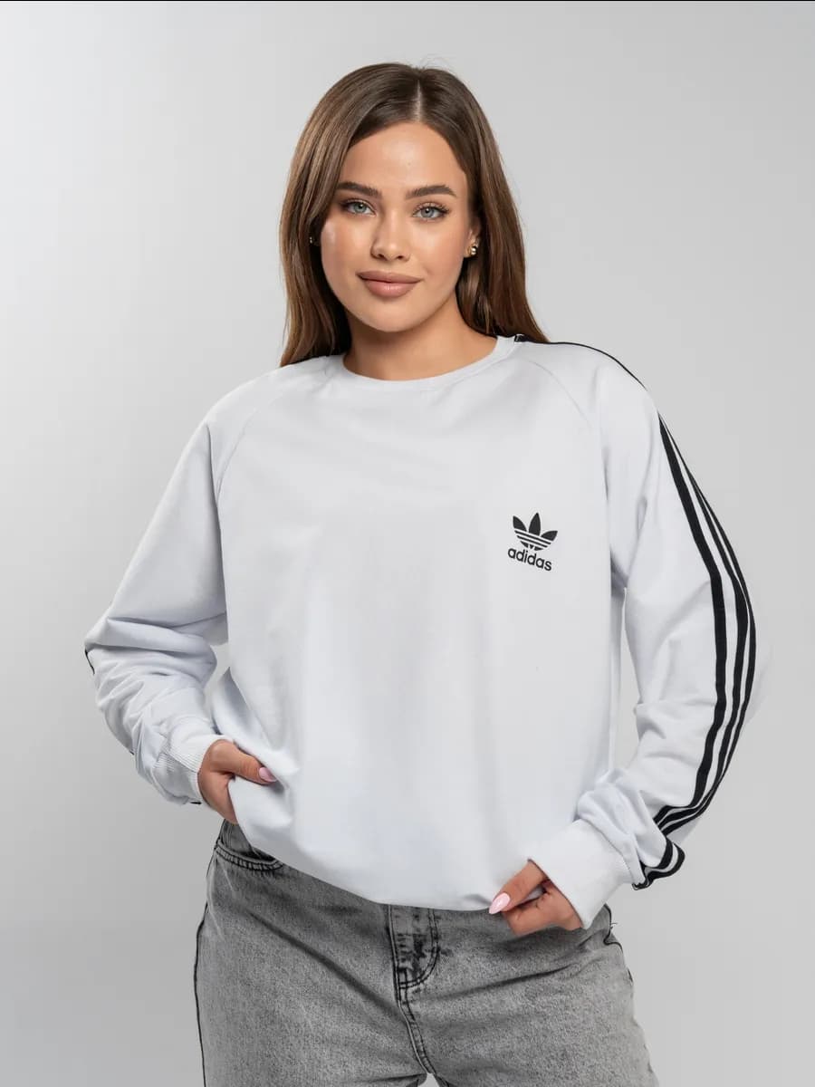 Свитшот Кофта белый подростковый, без начеса