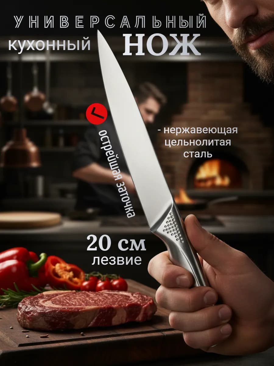 Нож кухонный универсальный стальной