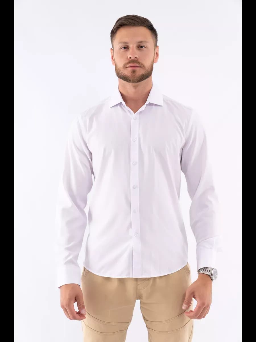 рубашка приталенная с длинным рукавом (slim fit)