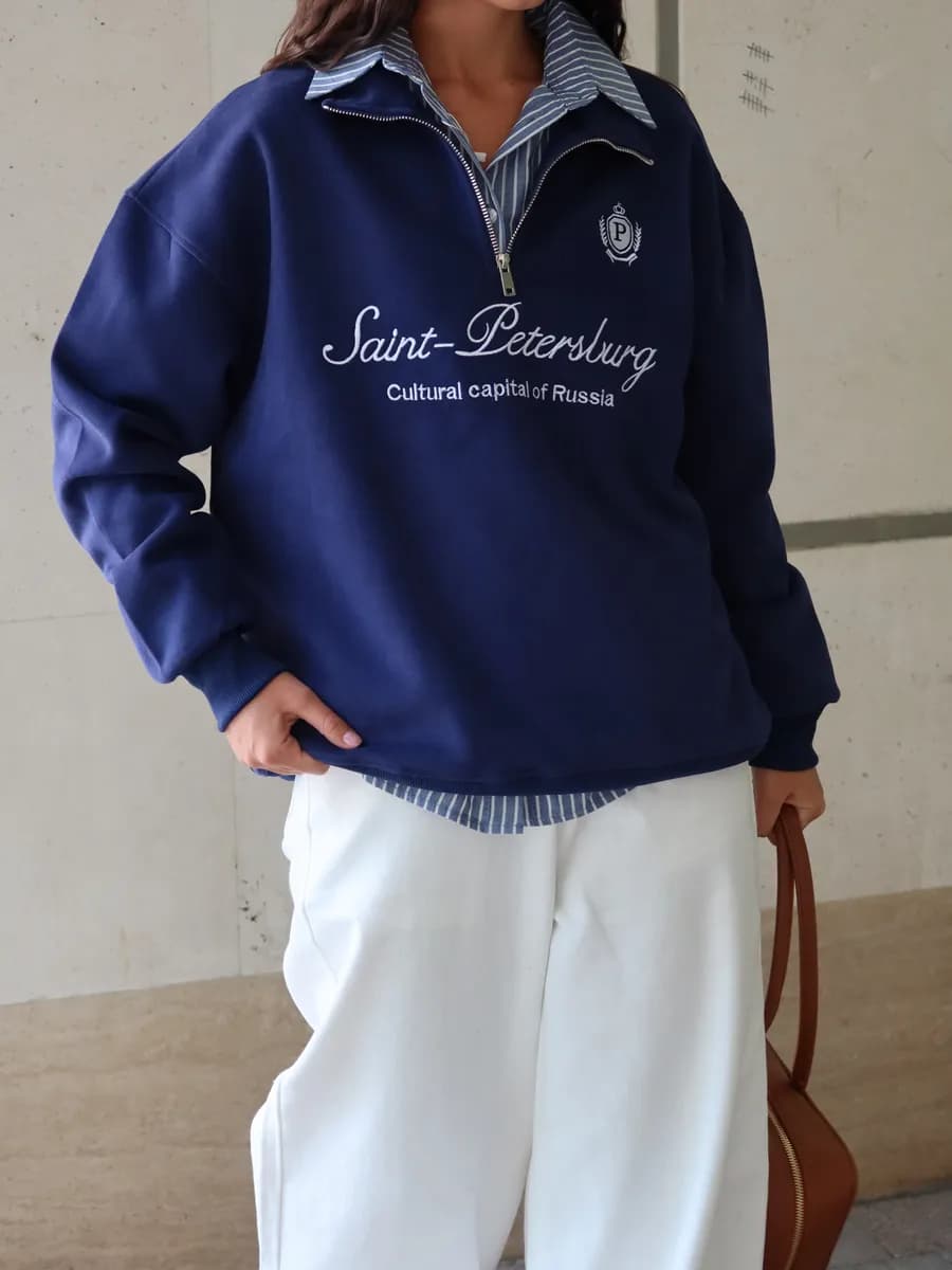 Свитшот оверсайз полузамок