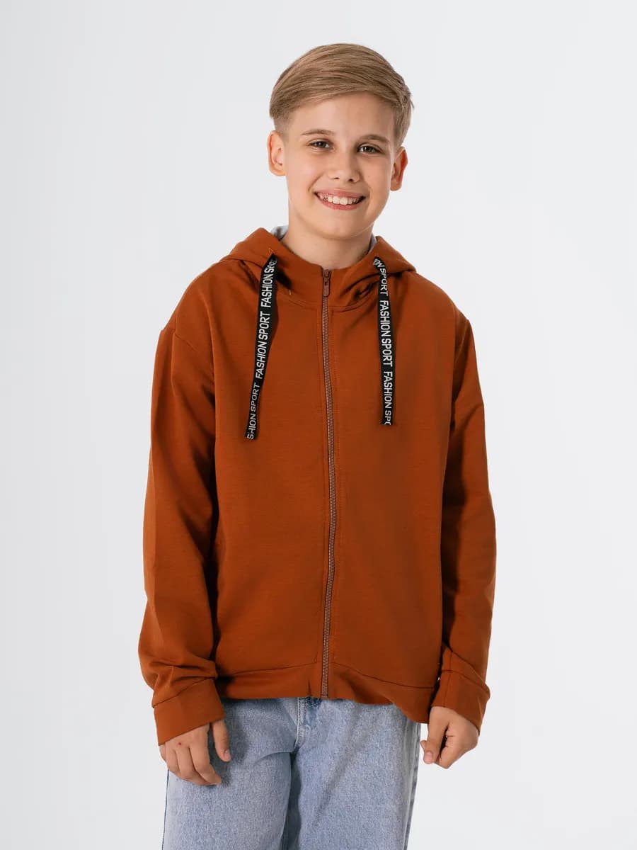 Толстовка на молнии детская с капюшоном
