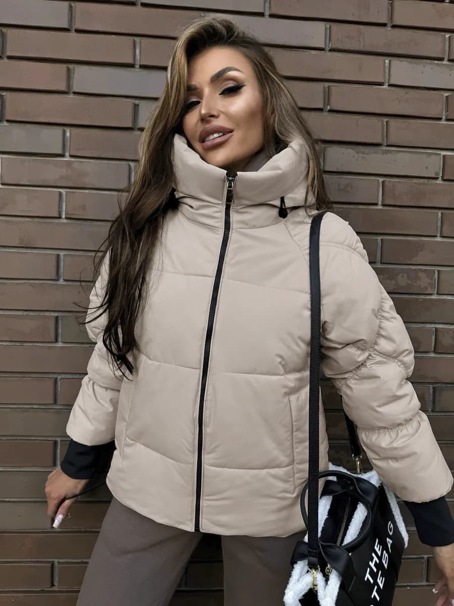 Куртка еврозима короткая с капюшоном