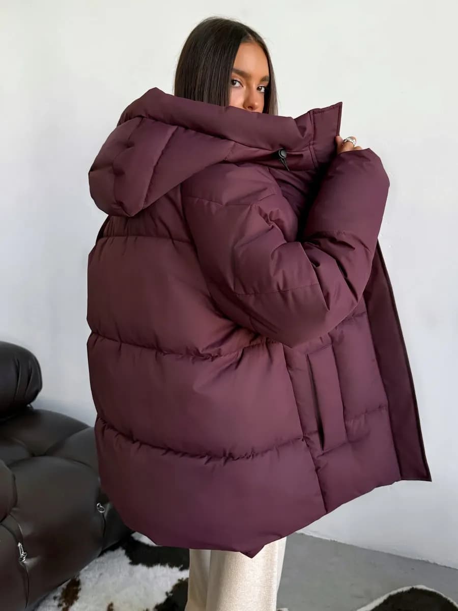 Куртка зимняя короткая с капюшоном