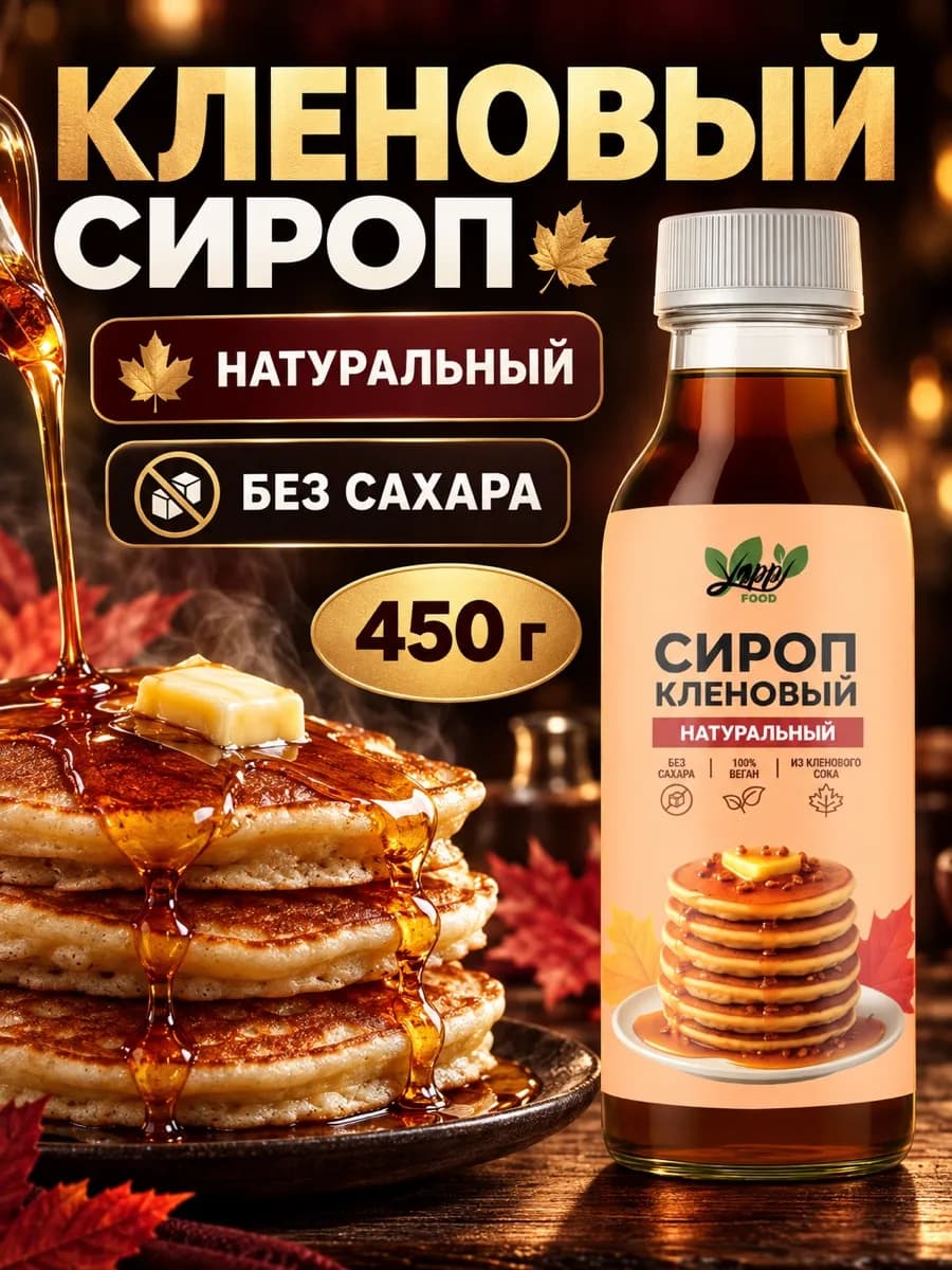 Кленовый сироп натуральный без сахара, 450 г