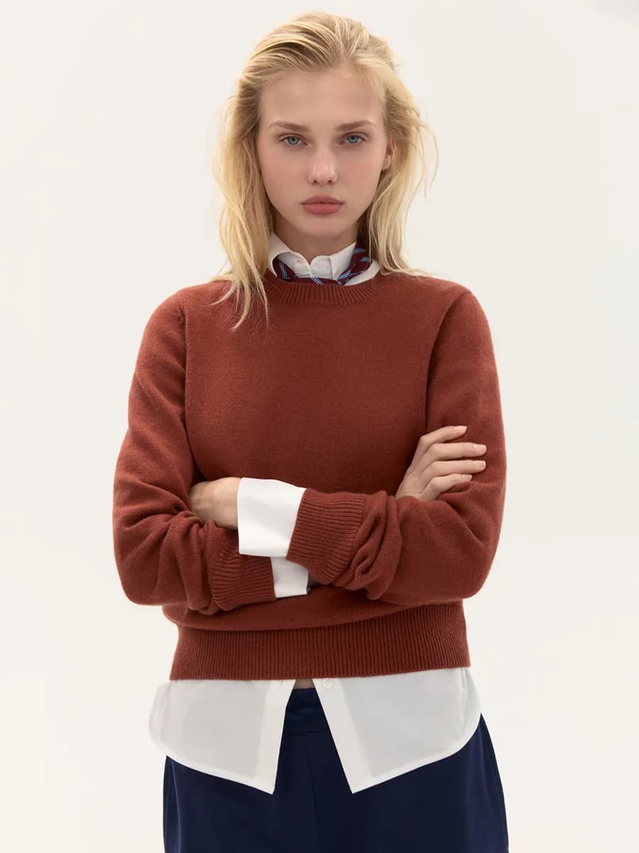 Джемпер базовый вязаный свободный