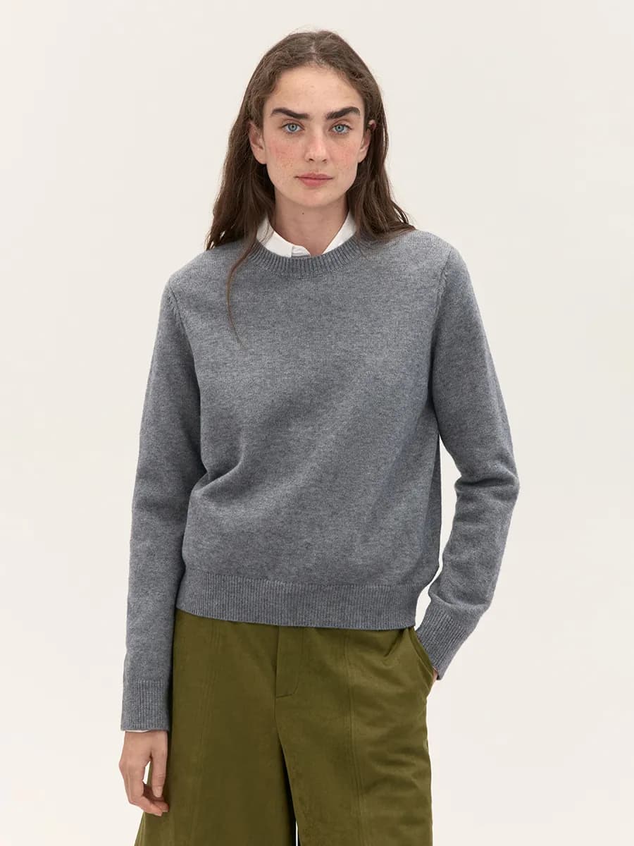 Джемпер базовый вязаный свободный