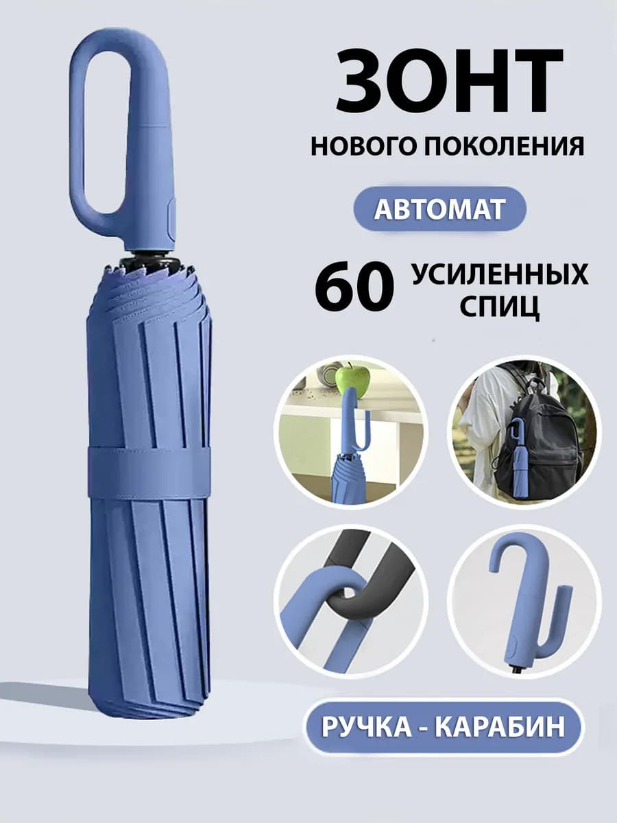 Зонт антиветер - автомат с карабином - фото 1