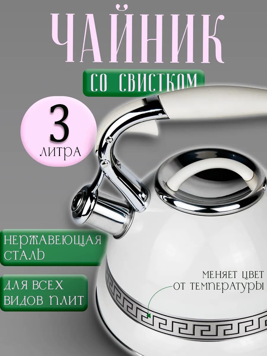 Стильный чайник на плиту 3л