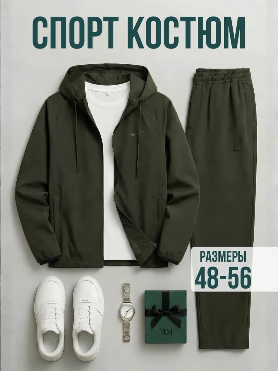 Спортивный костюм на молнии без начеса