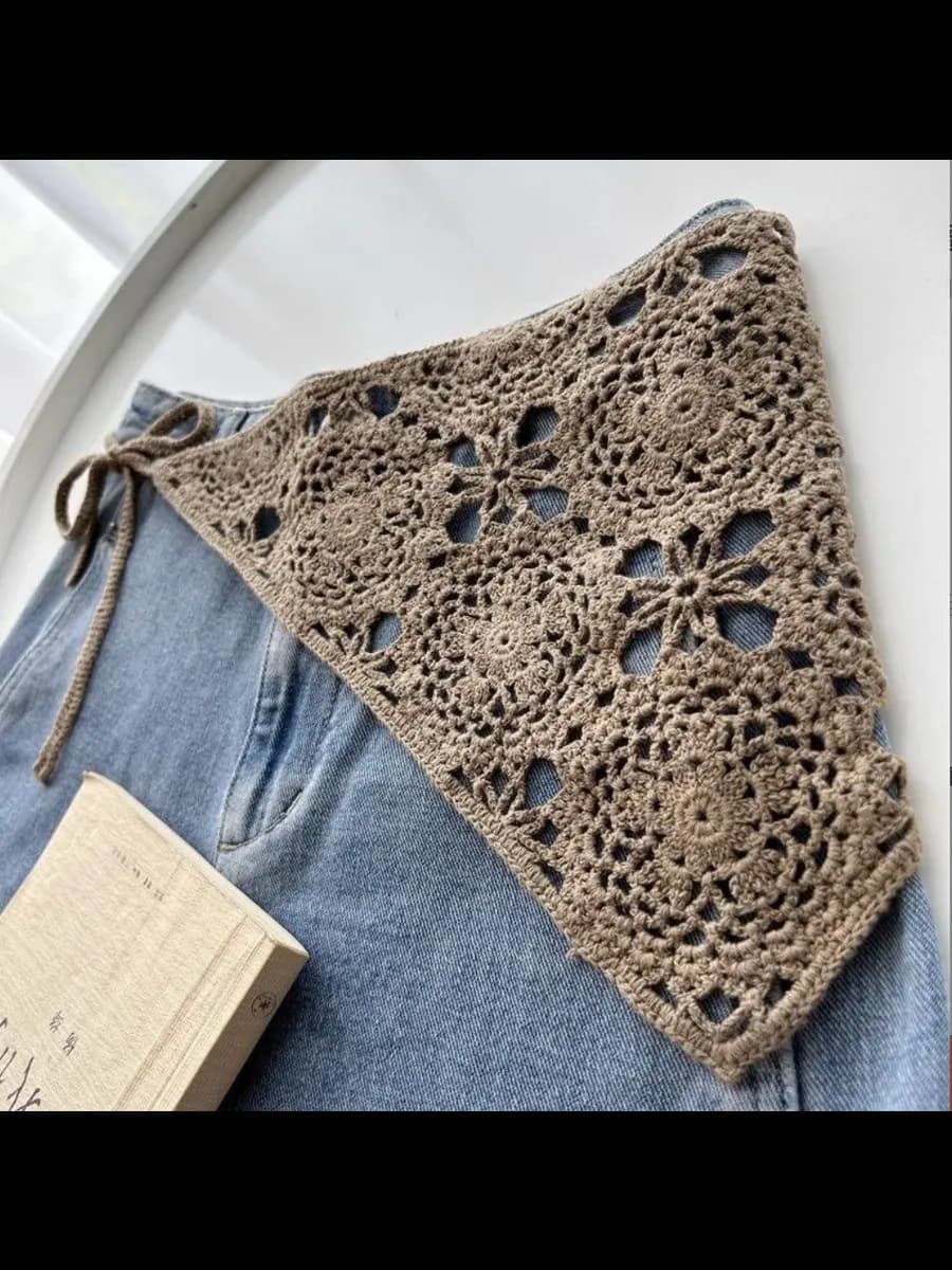 Платок на пояс косынка талию джинсы бандана кружевная кроше