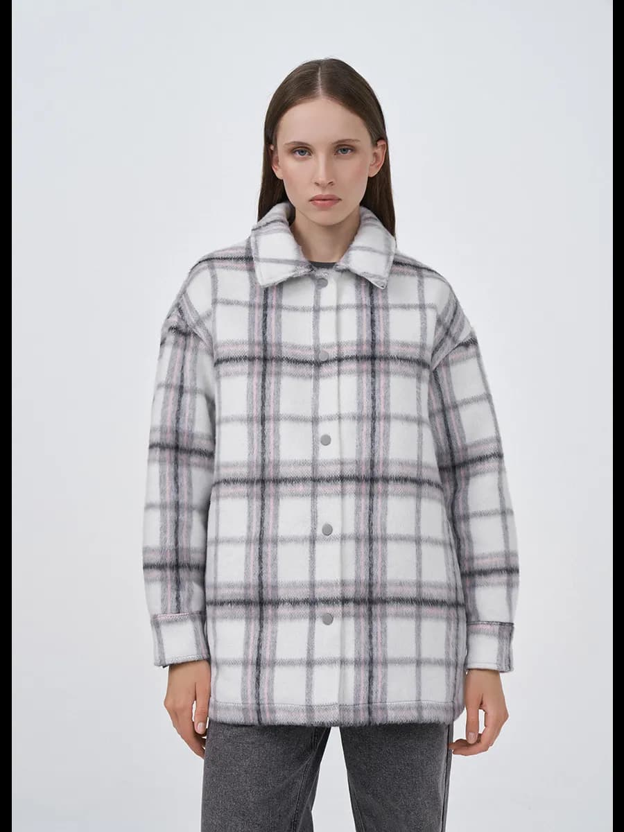 Куртка рубашка утепленная в клетку