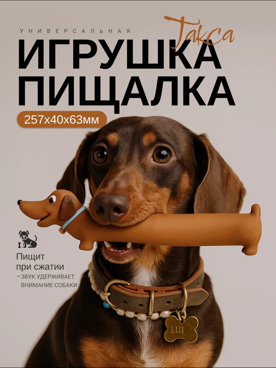 Резиновая игрушка с пищалкой для мелких и средних собак