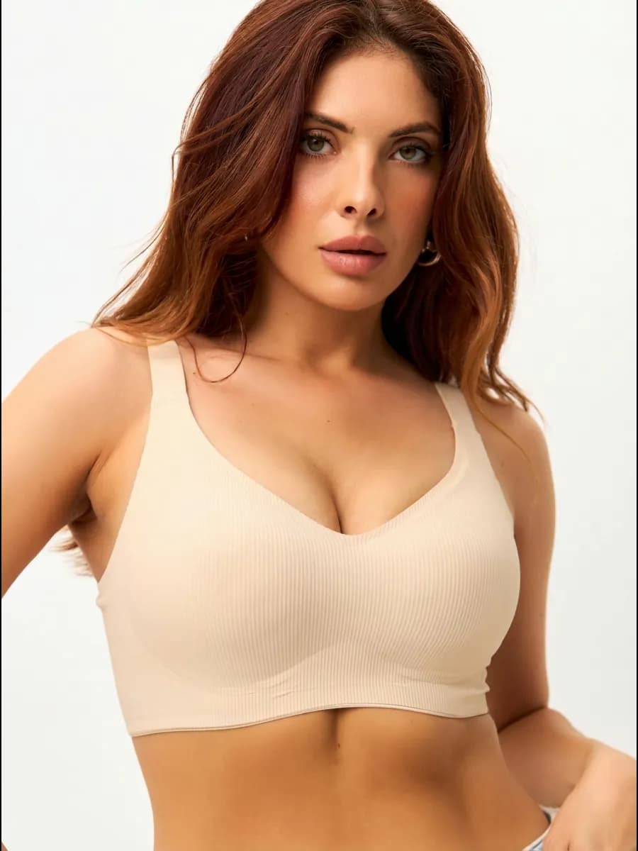 Бюстгальтер бесшовный топ без косточек больших размеров