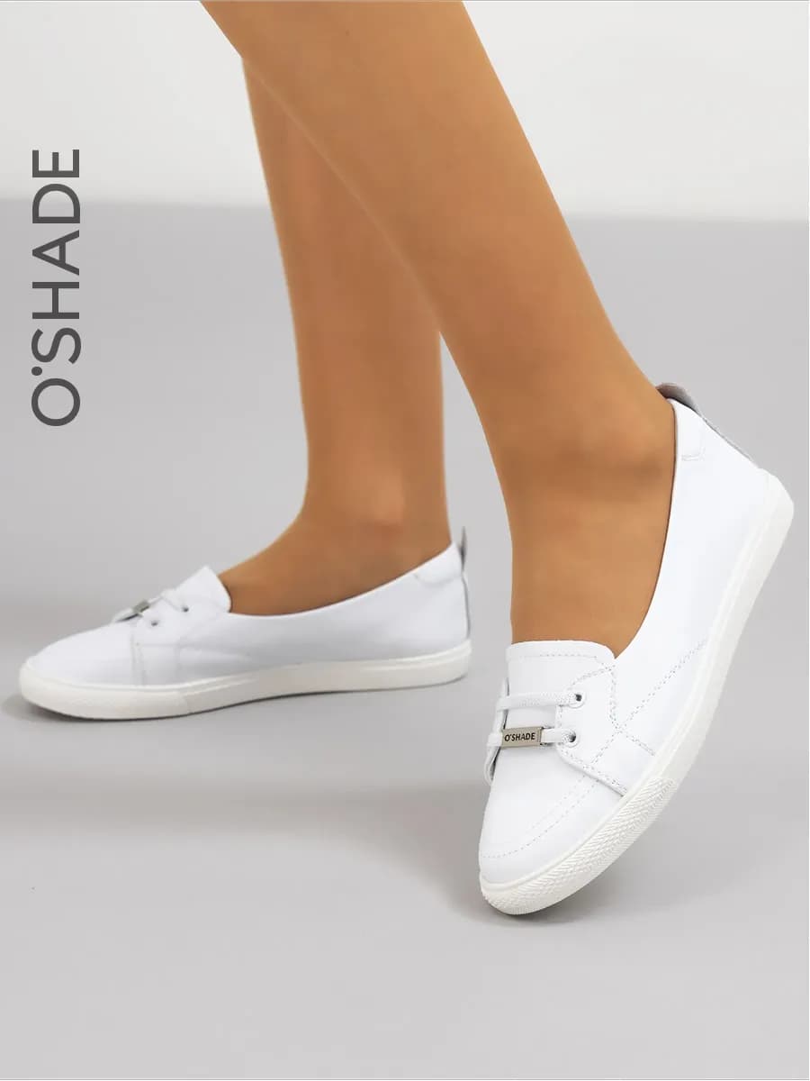 Кеды женские белые без шнурков