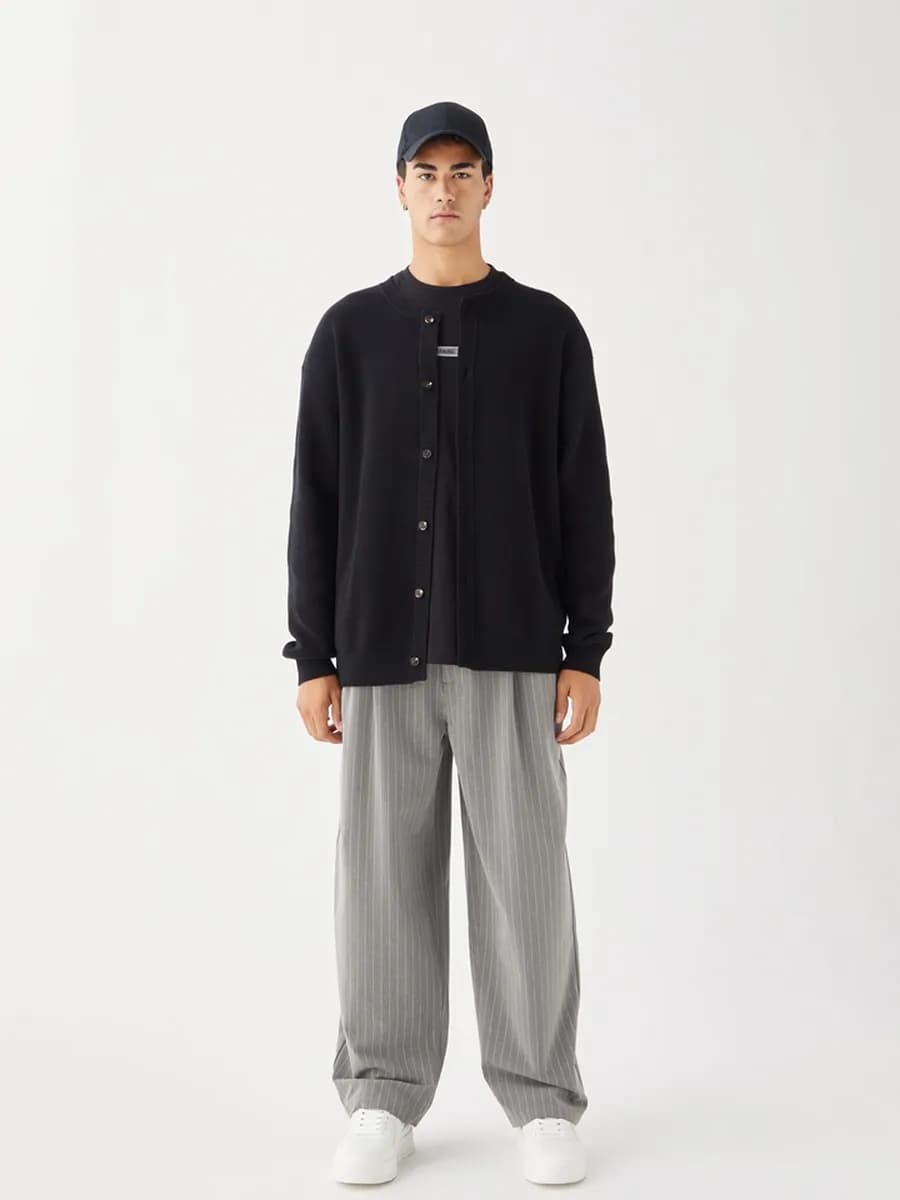 Кардиган оверсайз с круглым вырезом