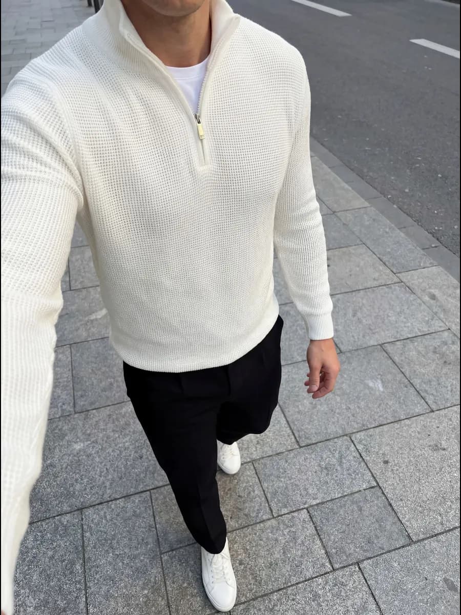 Джемпер вязаный на молнии полузамок