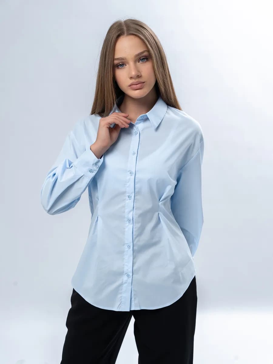 Приталенная школьная рубашка