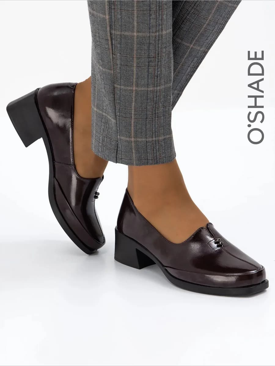 Туфли бордовые женские