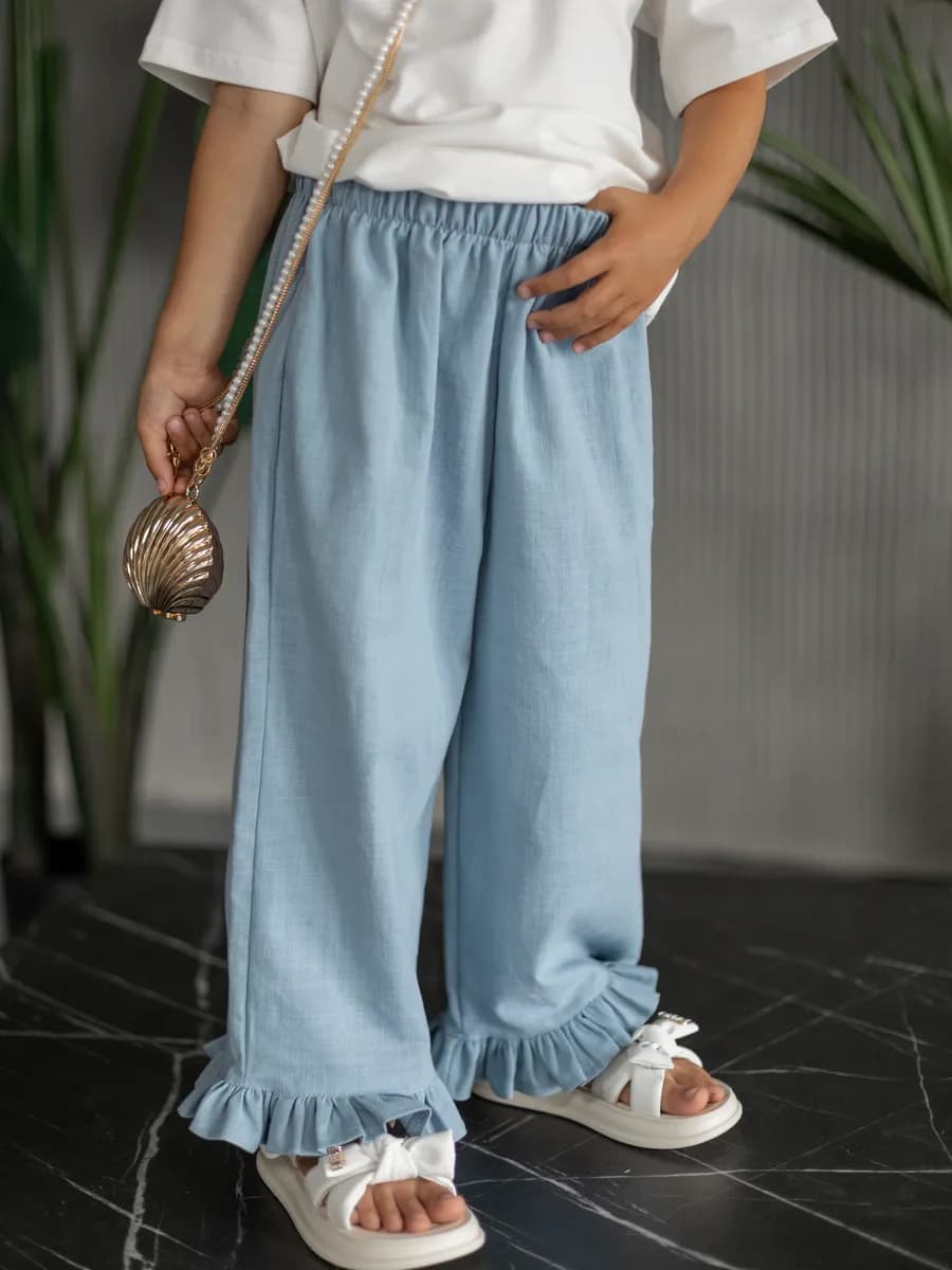 Брюки для девочки лен