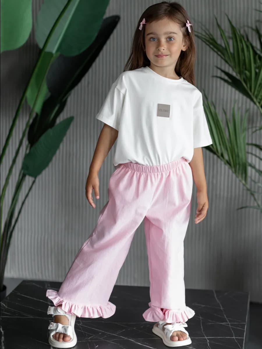 Брюки для девочки лен