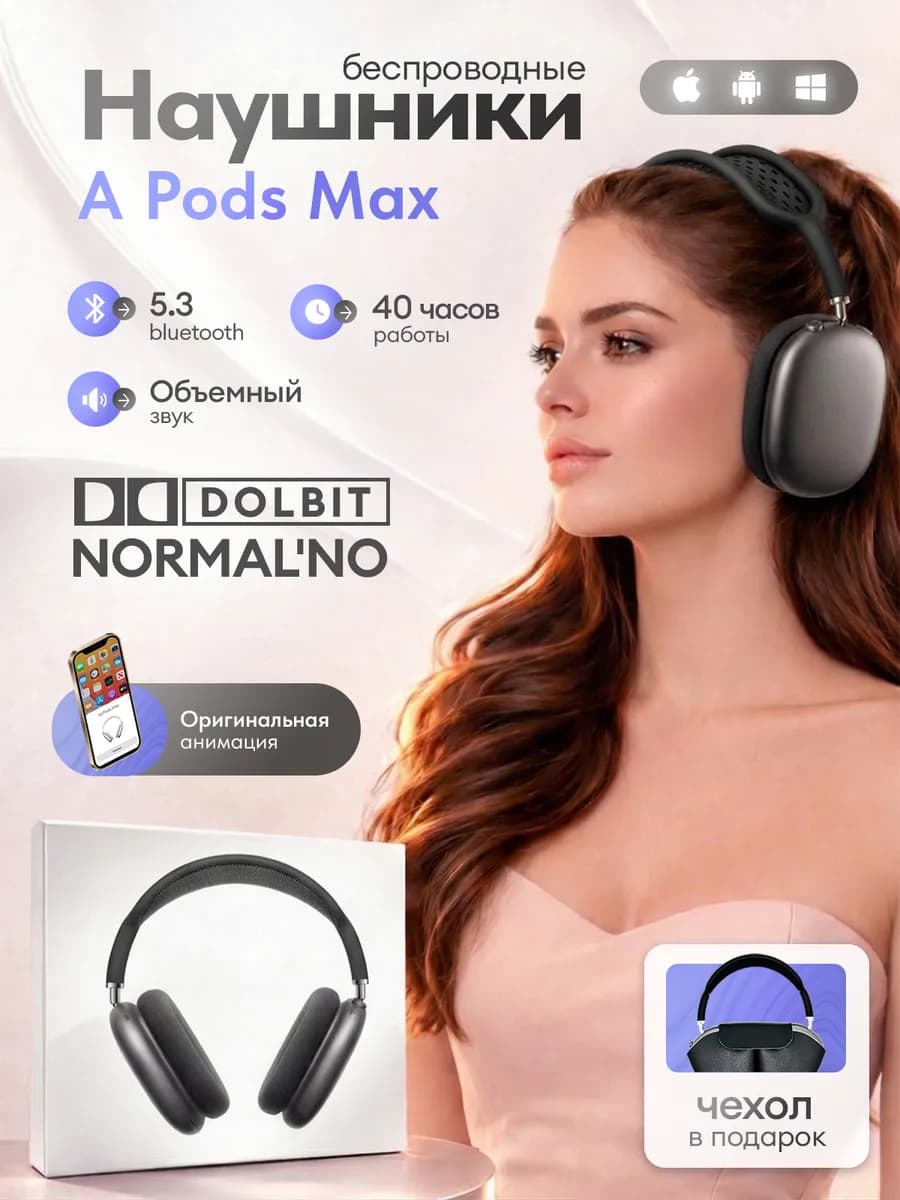 Наушники беспроводные большие для андроид и iphone