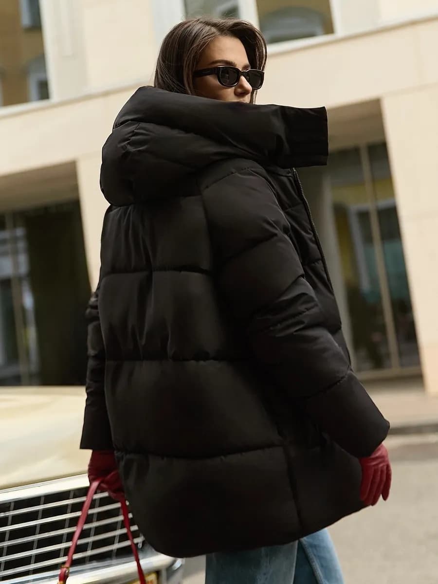 Куртка зимняя оверсайз с капюшоном