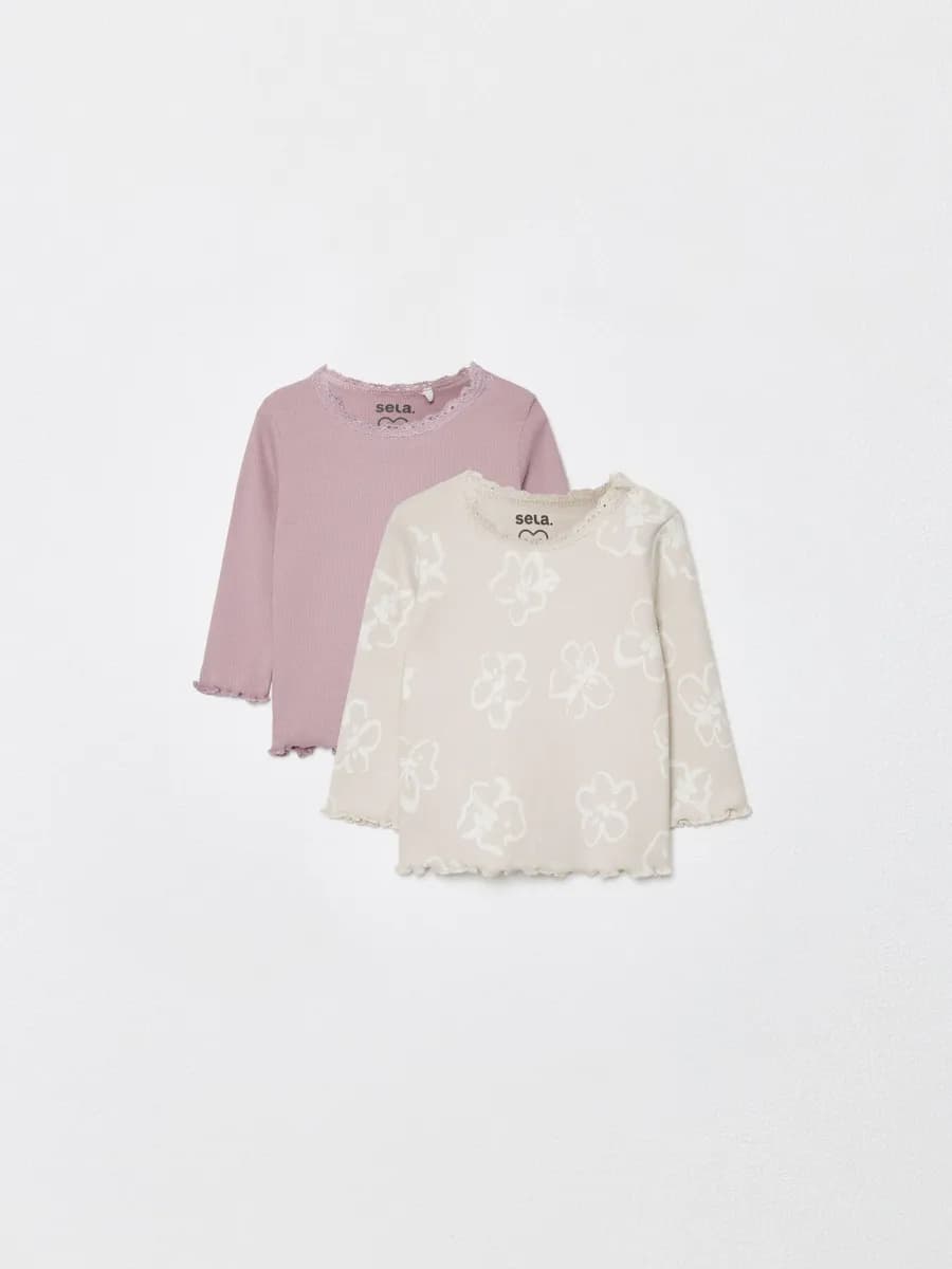 Лонгслив трикотажный хлопок набор из 2 шт