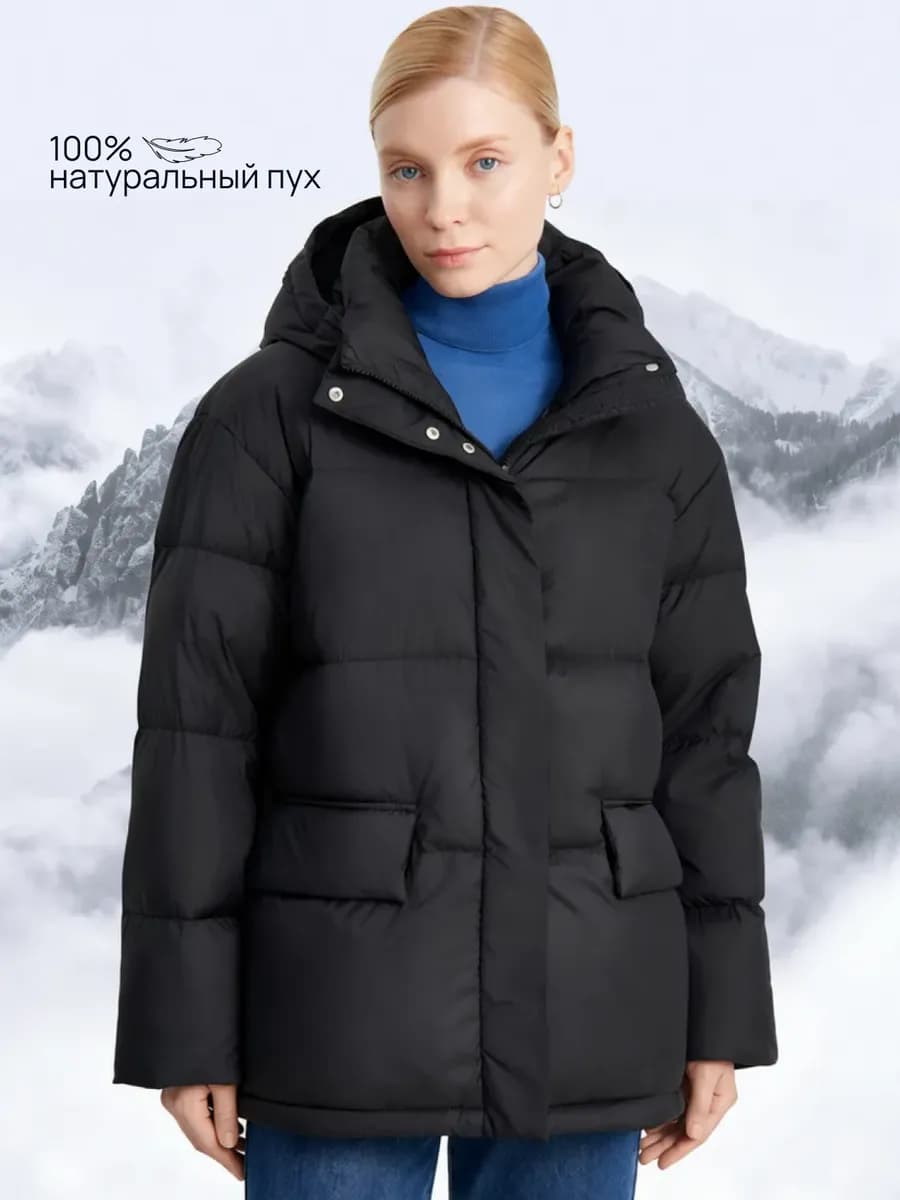 Пуховик удлиненный зимний - фото 1