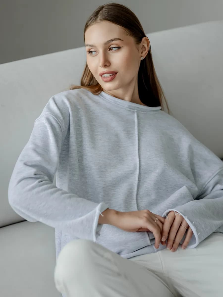 Свитшот оверсайз базовый без начеса