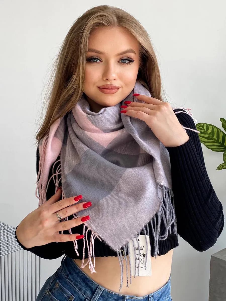 Платок кашемир теплый зимний