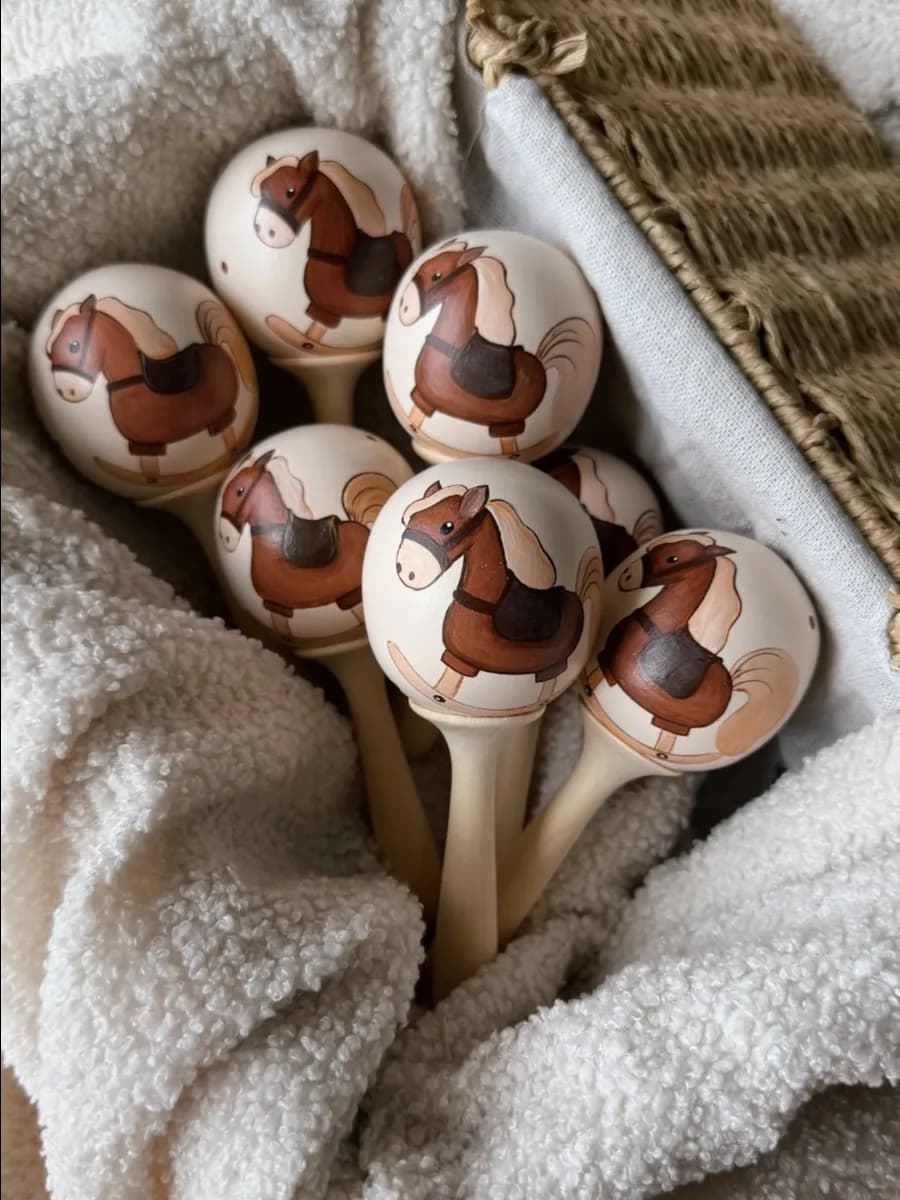 Погремушка маракас деревянная Лошадка