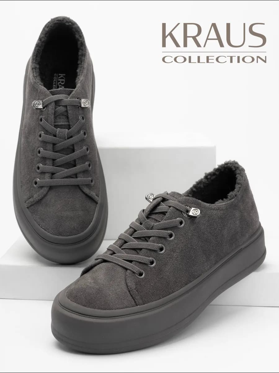 Полуботинки женские зимние замшевые