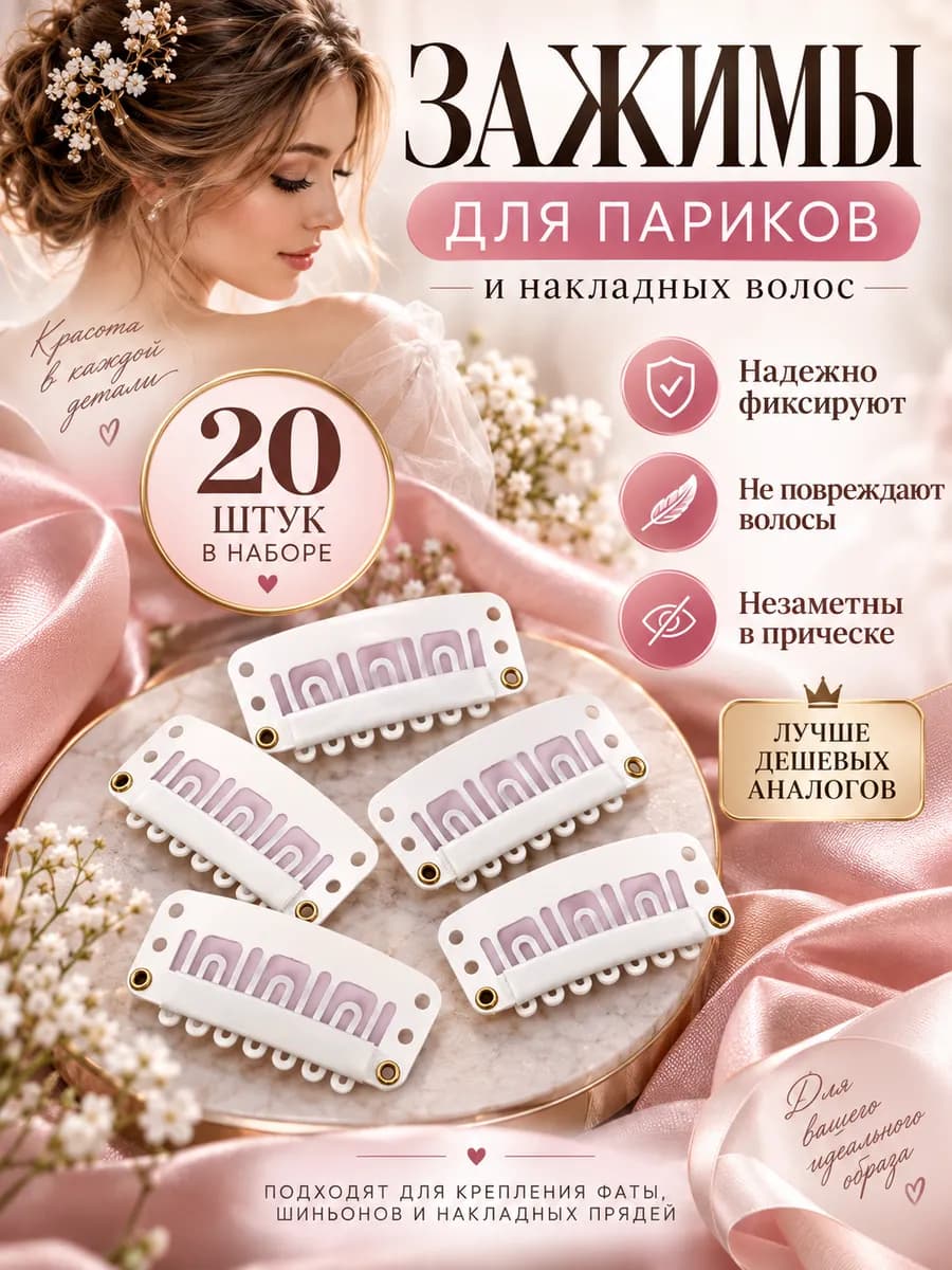 Зажимы для париков и накладных волос