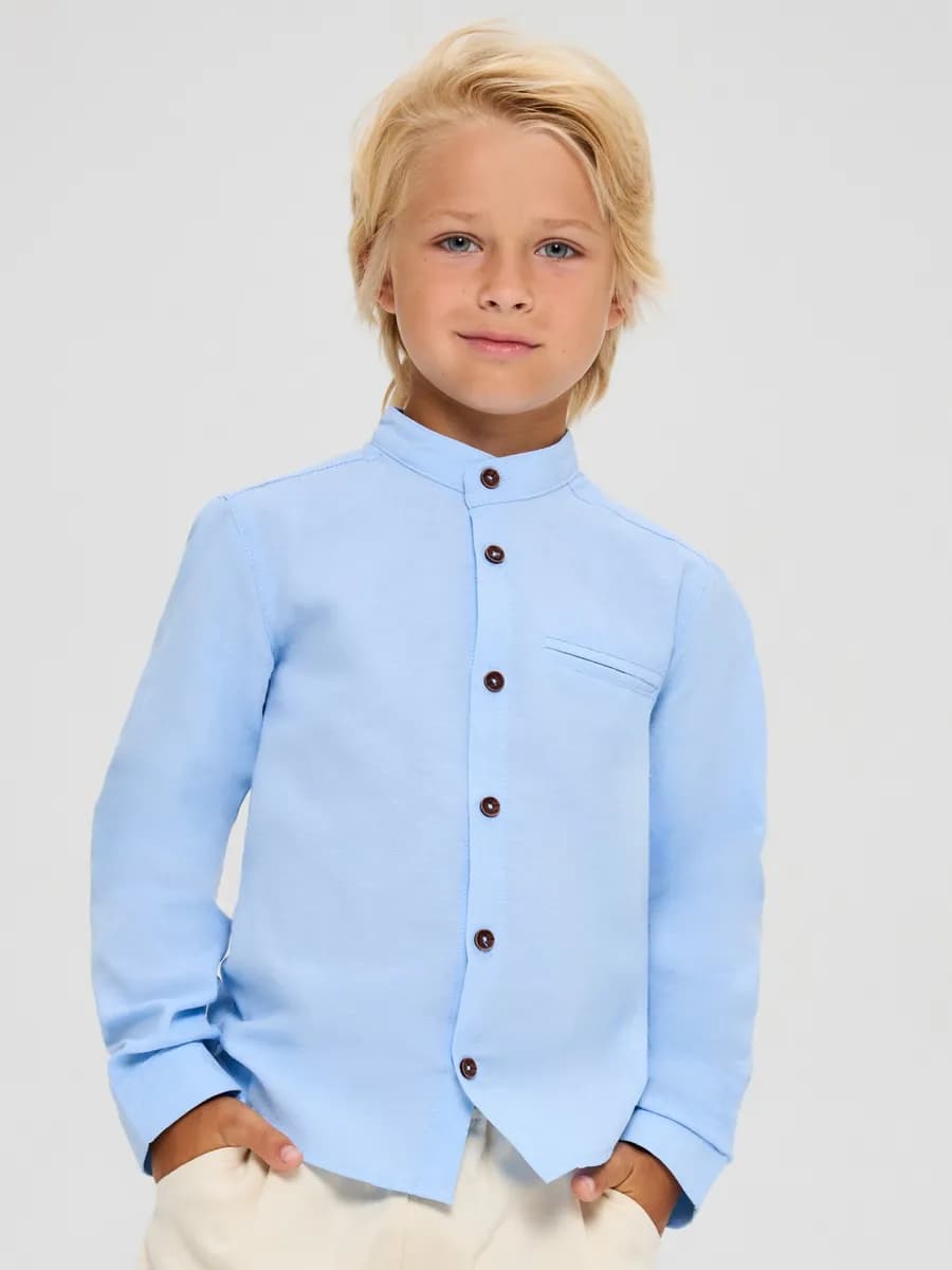 Рубашка школьная воротник стойка