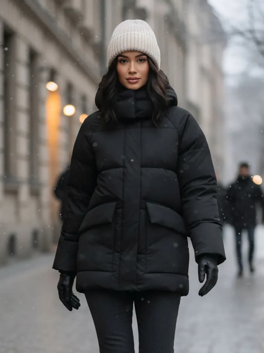 Пуховик зимний с капюшоном