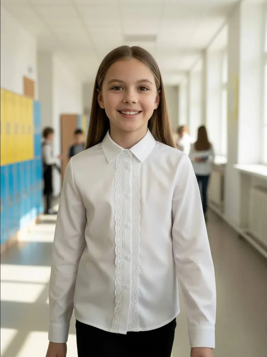Рубашка школьная белая