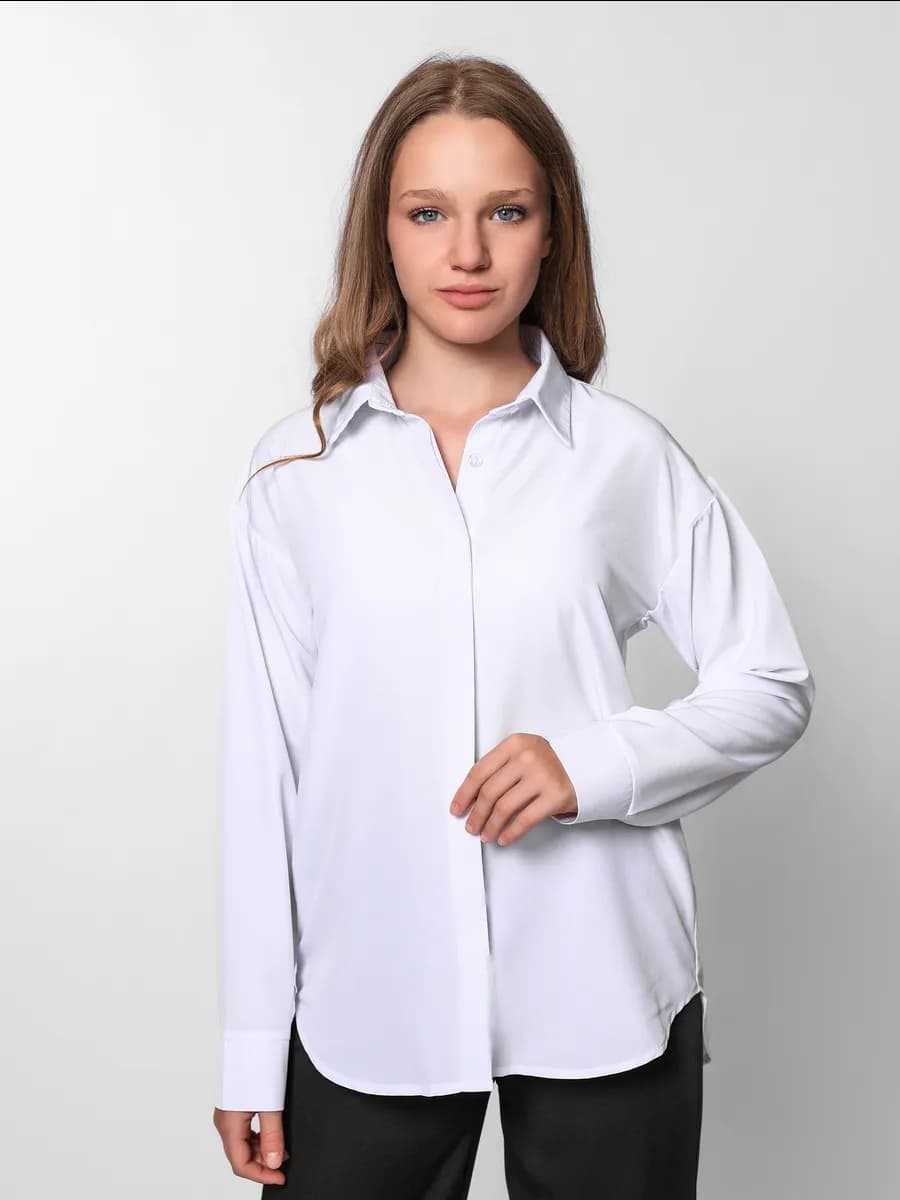 Блузка белая в школу с планкой