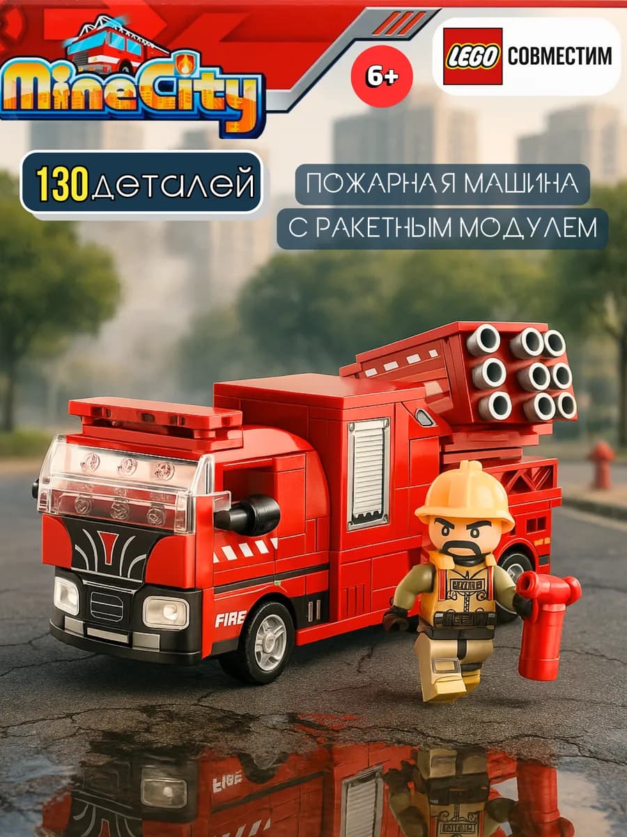 Конструктор Аналог LEGO Пожарная машина