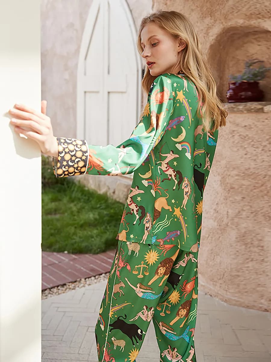 костюм домашний с брюками шелковый пижама