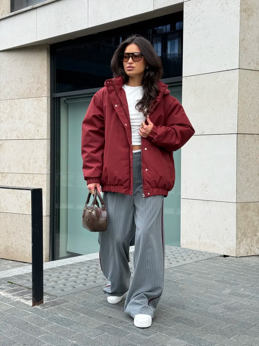 Куртка бомбер y2k оверсайз утепленная